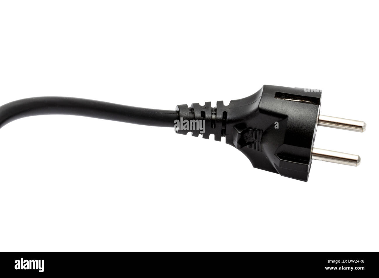 Schwarzer Netzstecker Stockfoto