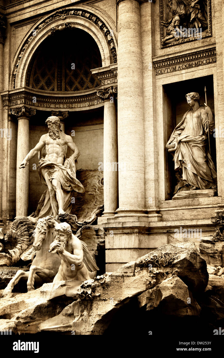 Trevi-Brunnen (Fontana di Trevi) in Rom Italien Stockfoto