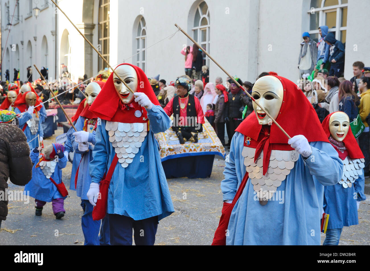 Straßenprozession am deutschen Karneval Fastnacht Stockfoto Straßenprozession am deutschen Karneval Fastnacht Stockfoto