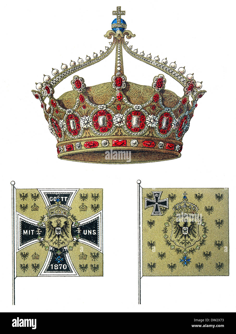 Wappen, Symbol des Deutschen Reiches, große kaiserliche Wappen des deutschen Kaisers, 19. Jahrhundert, 1894 Stockfoto