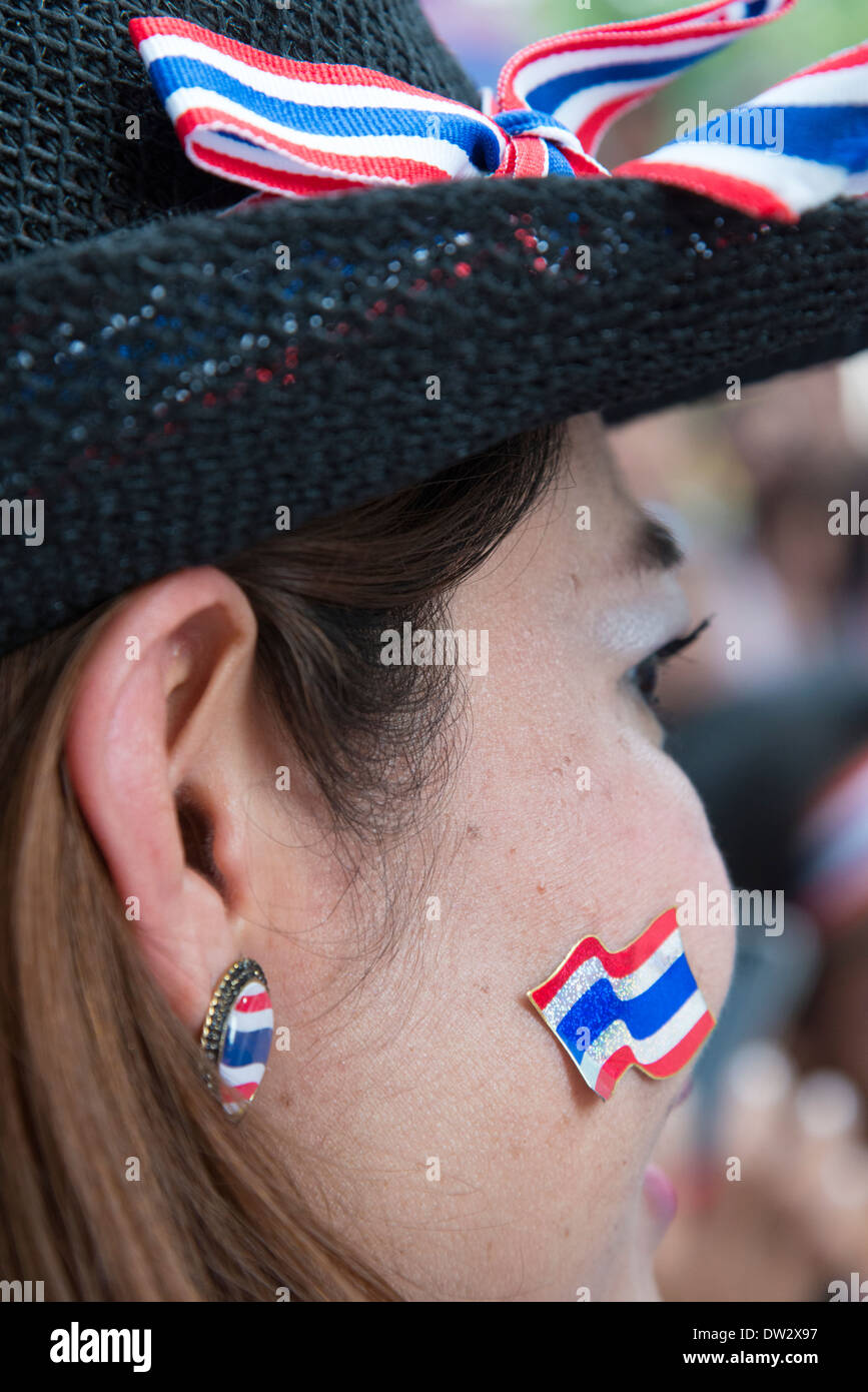 Anti-Regierung Demonstration. Silom. Bangkok. Thailand. Stockfoto