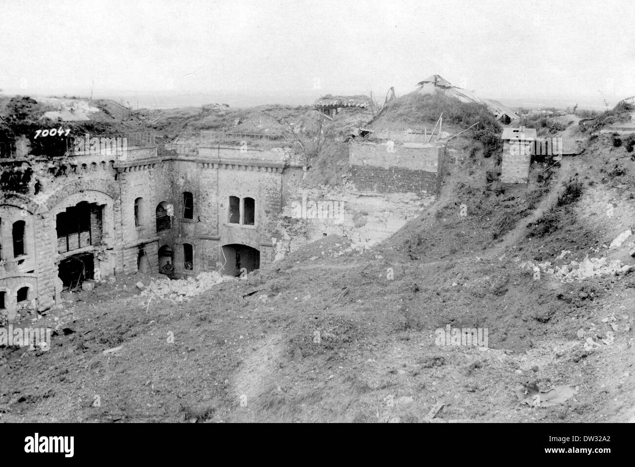 Das zerstörte Fort de Conde an der Westfront im ersten Weltkrieg in der Nähe von Soissons, Frankreich, 1918. Foto: Berliner Verlag / Archiv - kein Draht-SERVICE Stockfoto