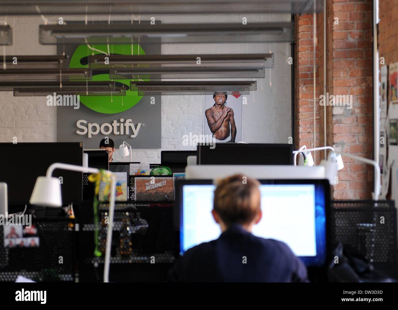 Die Büros der Musik-Streaming-Dienst Spotify in Berlin, Deutschland, 25.  Februar 2014. Foto: Britta Pedersen Stockfotografie - Alamy