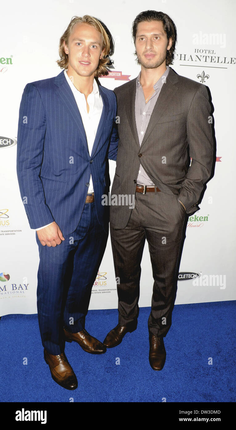 Carl Hagelin und Steve Eminger Attends ein Brad Richards Stiftung Veranstaltung im Hotel Chantelle Featuring: Carl Hagelin und Steve Eminger Where: New York, Vereinigte Staaten von Amerika bei: 2. Oktober 2012 Stockfoto