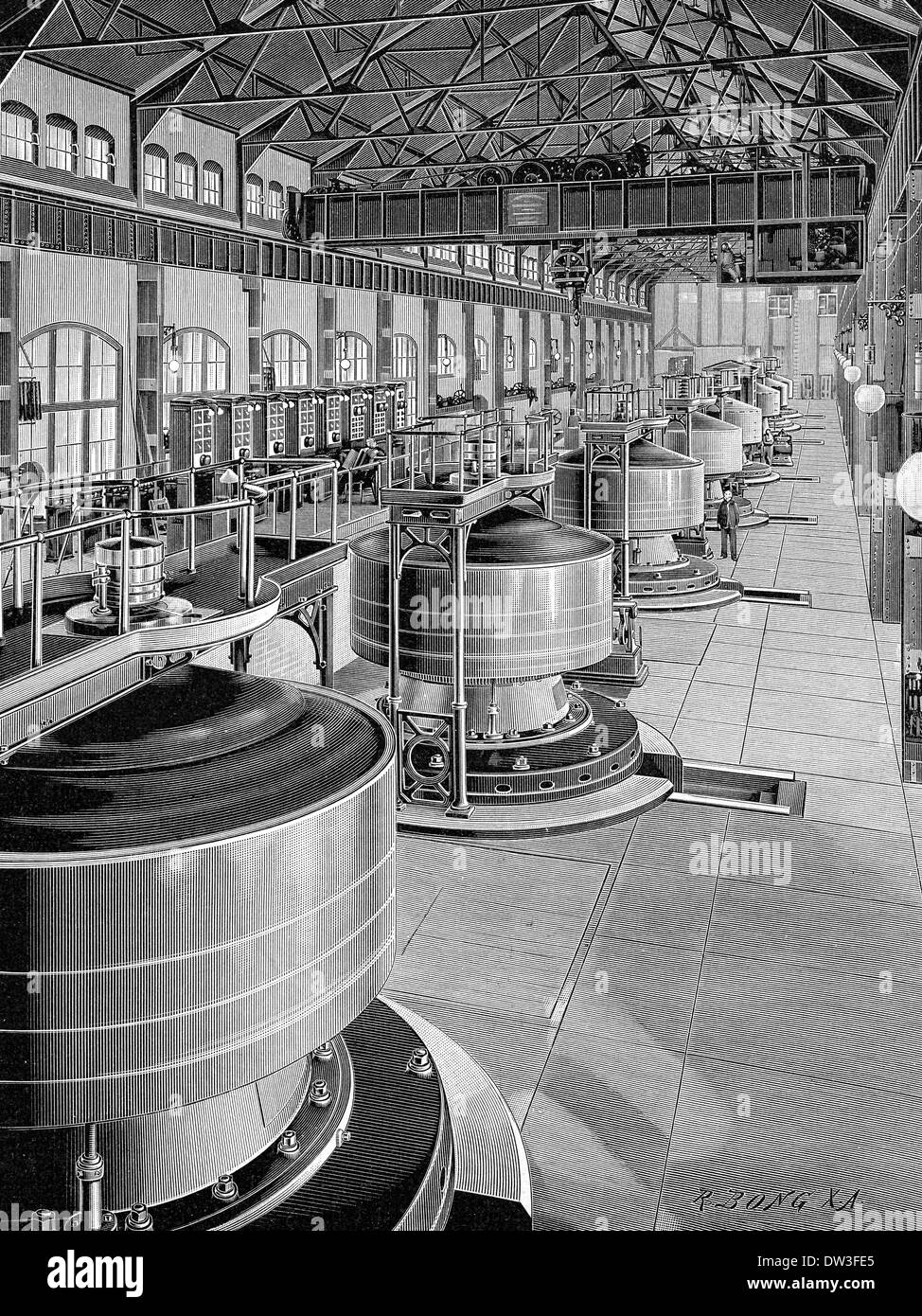 Turbinenhalle, Wasserkraftwerk, Kraftpaket von Niagara Falls, Ontario, Kanada, Stockfoto