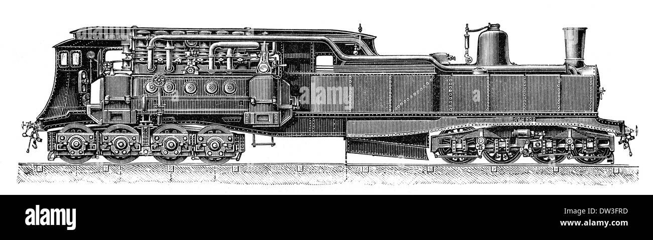 Dampf-elektrische Lokomotive Nr. 8001, Heilmann, 1897 Stockfoto