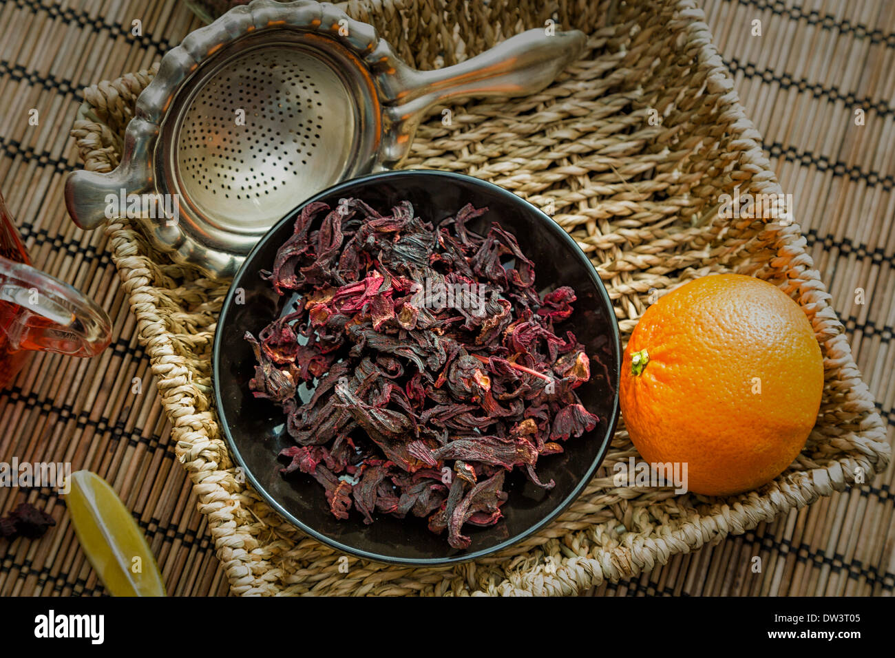 Hibiskus Tee ist lecker, erfrischendes und gesundes Getränk Stockfoto