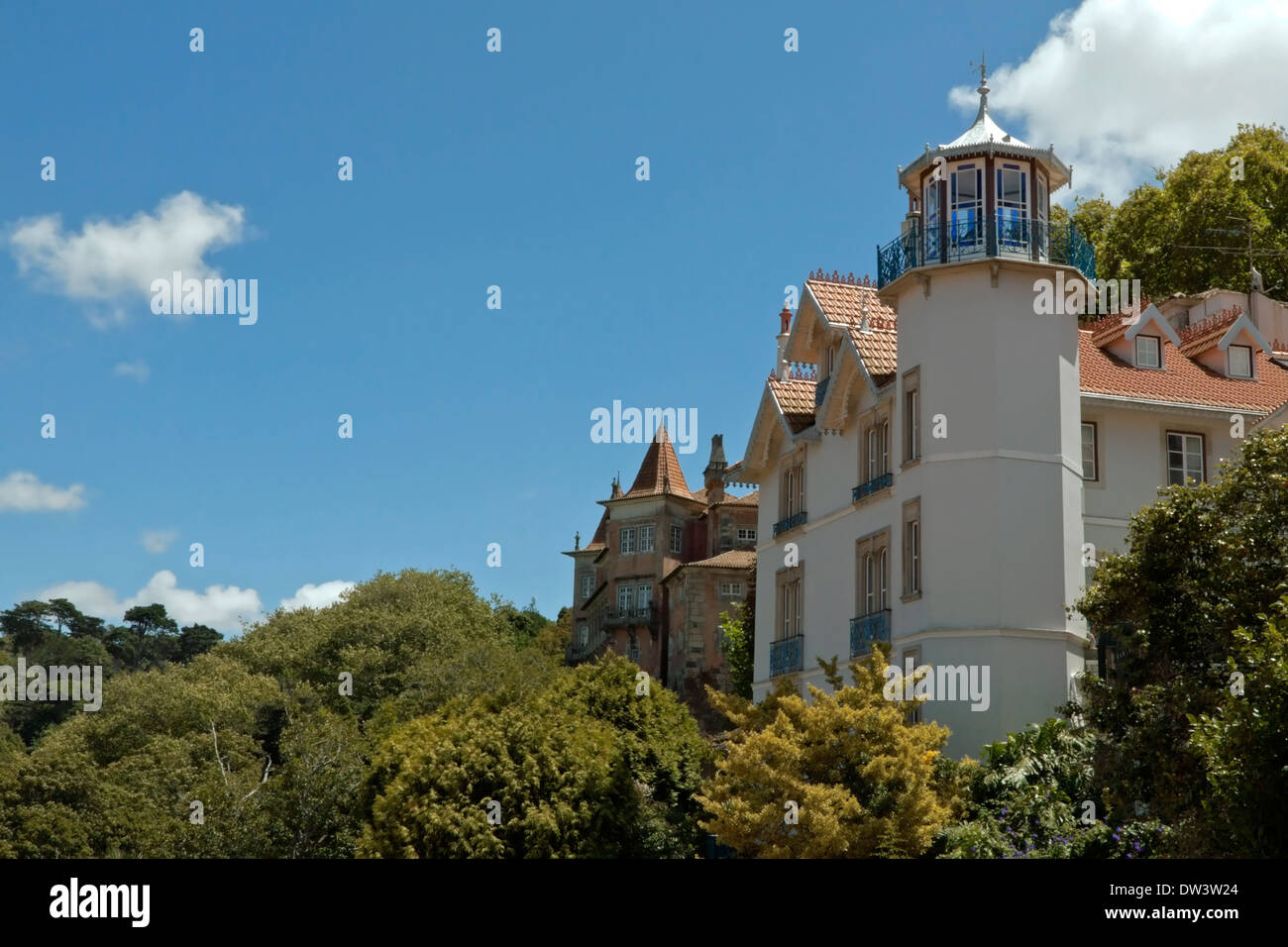 Beeindruckende Architektur in Sintra, ein UNESCO-Weltkulturerbe, Region Lissabon, Portugal. Stockfoto