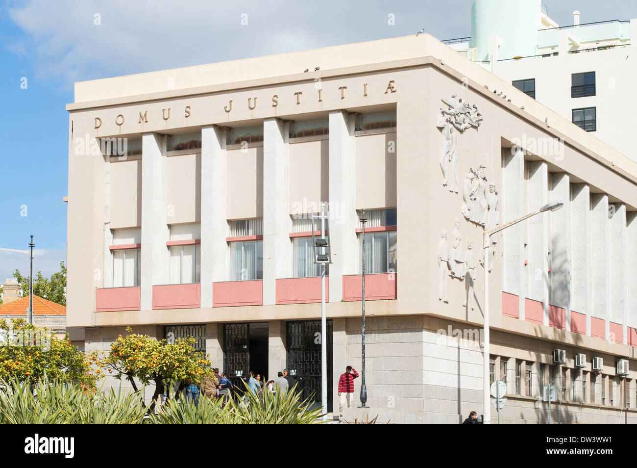 Das Haus der Gerechtigkeit oder Domus Justitiae in Faro, Algarve, Portugal, Europa Stockfoto