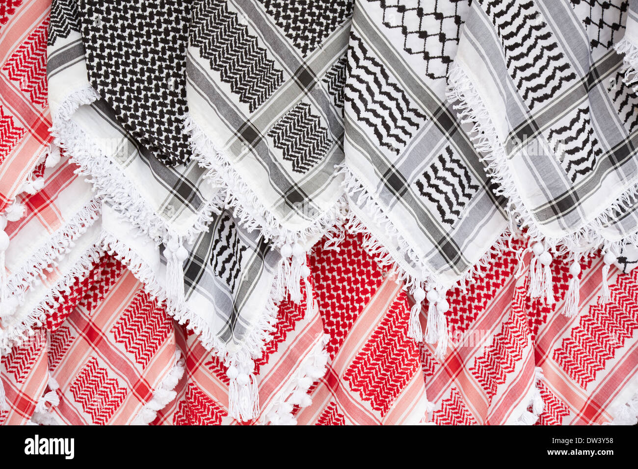 Arabische Schal, Kufiya Textur Hintergrund Stockfoto