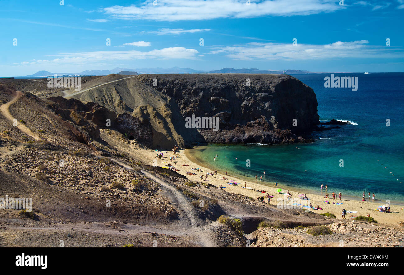 Papagayo Beach, Lanzarote, Kanarische Inseln, Spanien, Atlantik, Europa Stockfoto