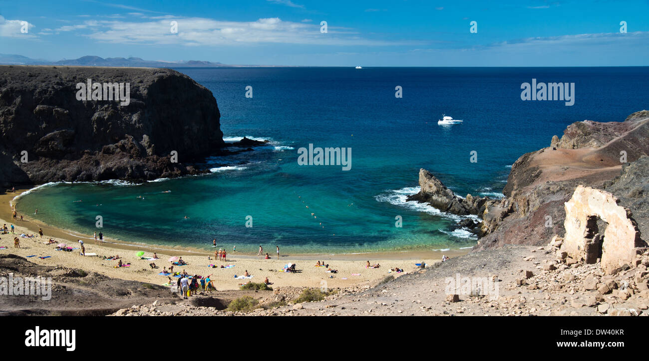 Papagayo Beach, Lanzarote, Kanarische Inseln, Spanien, Atlantik, Europa Stockfoto
