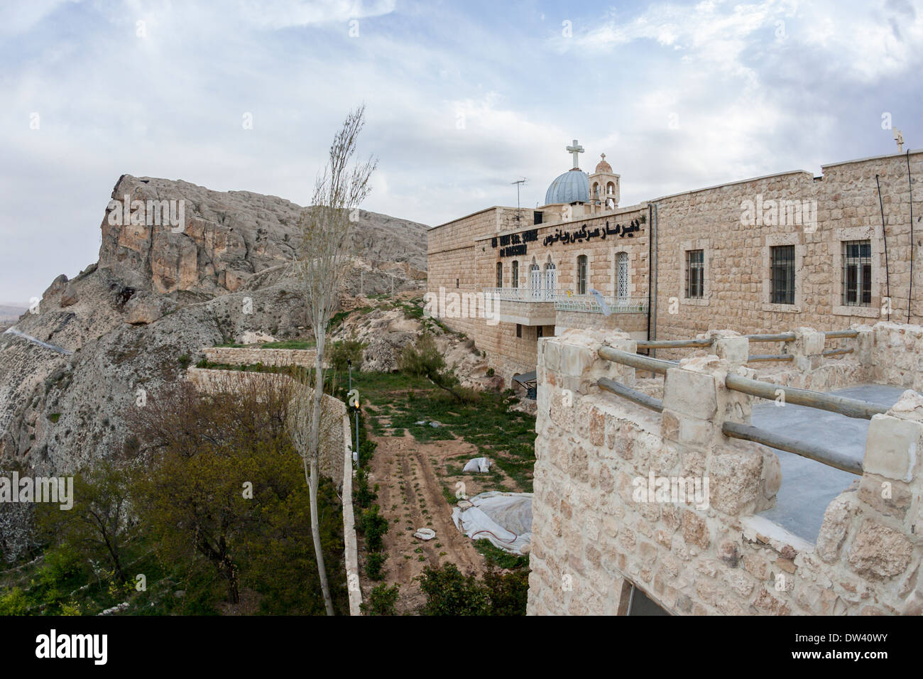 In Ma'loula wurde Syrien, eine griechisch-orthodoxe Kloster der Heiligen Thekla Deir Mar Takla gebaut, in der Nähe von was ihr Höhle Grab sein soll, Stockfoto