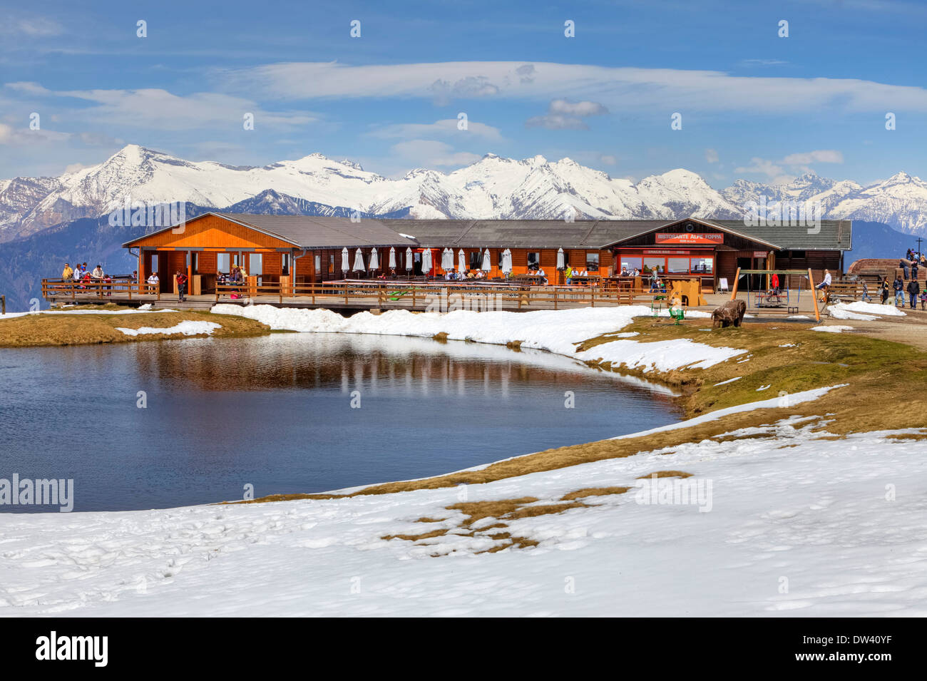 Ristorante Alpe Foppa, Monte Tamaro Stockfoto