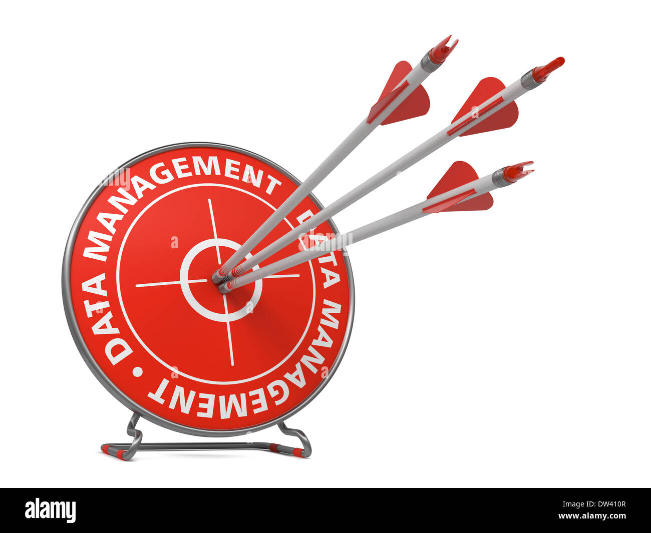 Daten-Management-Konzept - Tippziel. Stockfoto