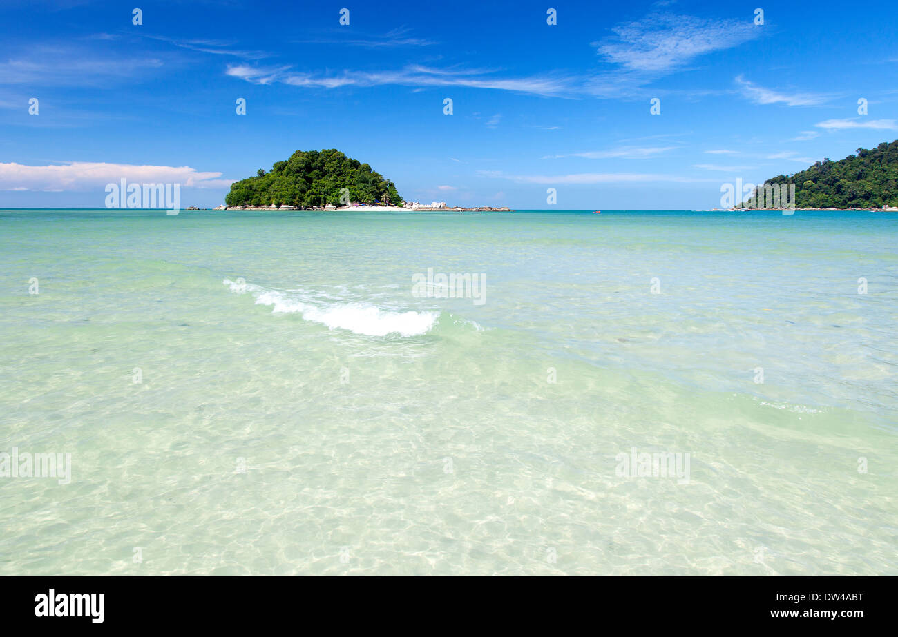 Coral Beach auf Pangkor Island, Perak, Malaysia Stockfoto