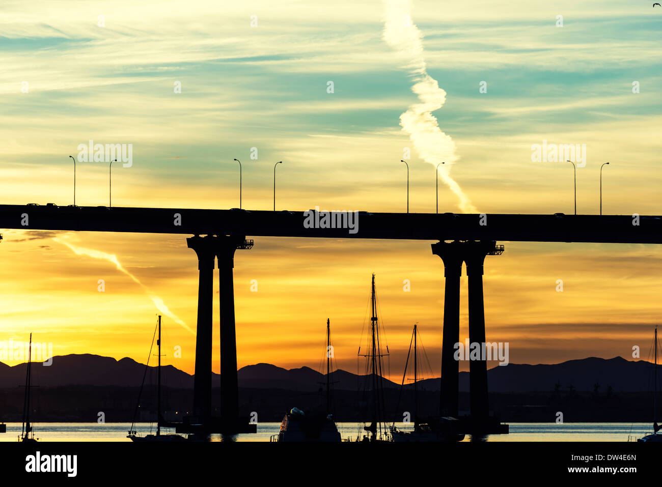 Coronado Brücke und San Diego Bay.  Coronado, Kalifornien, USA. Stockfoto