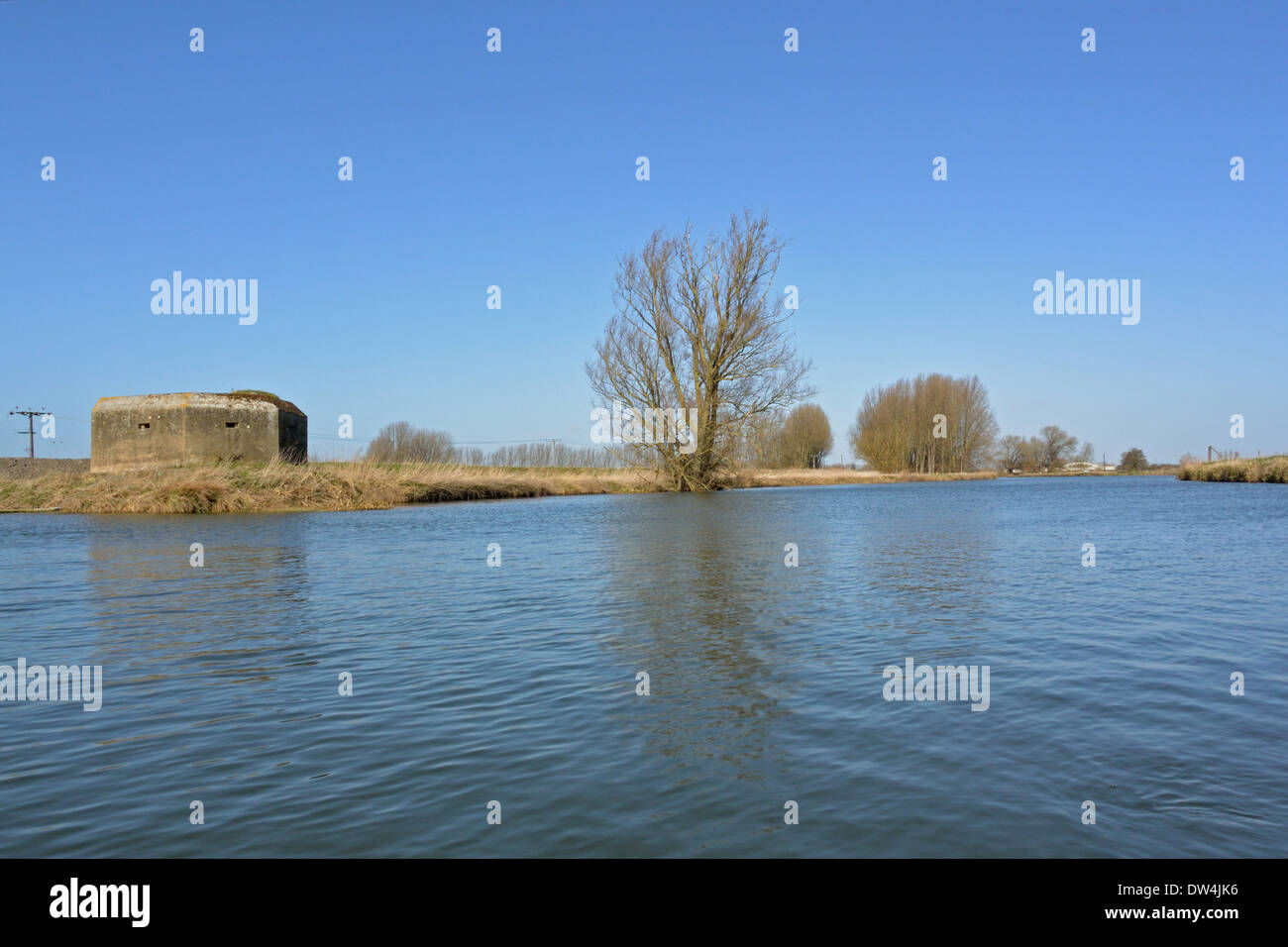 Weltkrieg zwei Festung am Ufer des Flusses Cam, Cambridgeshire Stockfoto