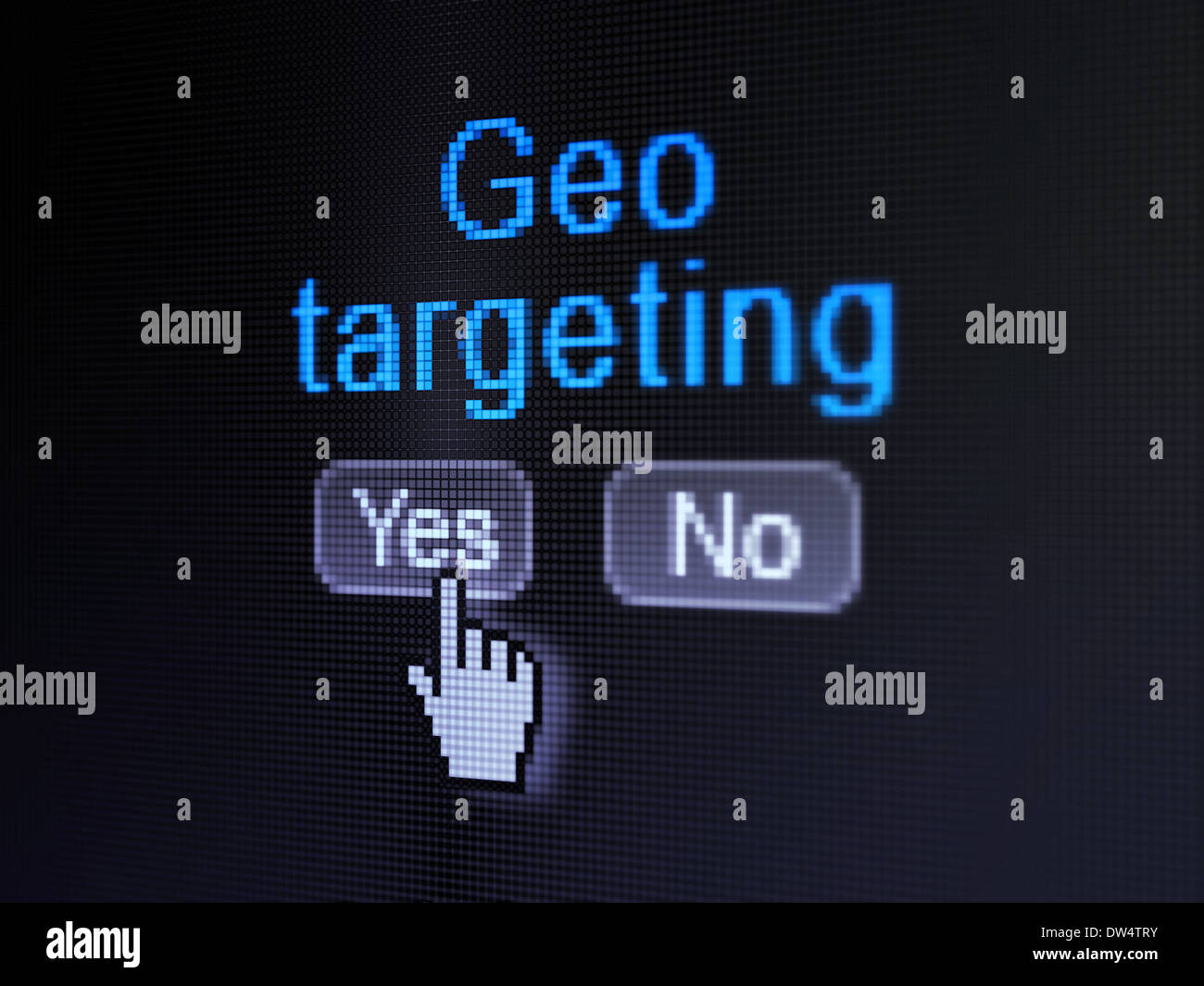 Geschäftskonzept: Geo-Targeting auf digitale Computer-Bildschirm Stockfoto