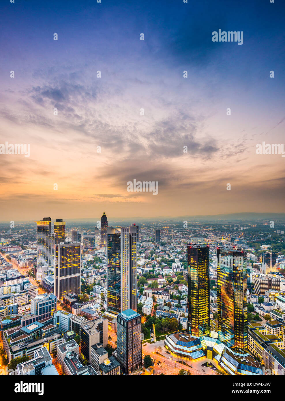 Skyline von Frankfurt am Main, Deutschland. Stockfoto