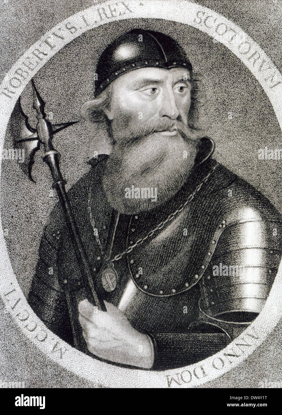 ROBERT THE BRUCE (1274-1329) König von Schottland in einem Kupferstich aus dem 18. Jahrhundert Stockfoto