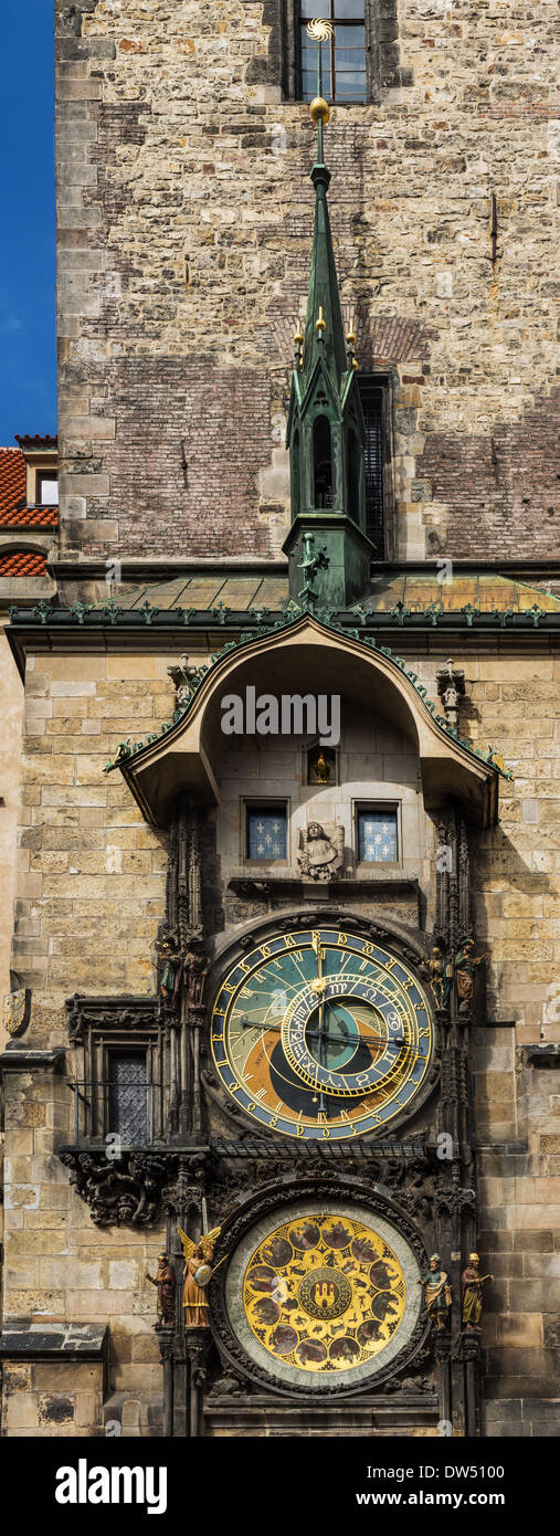 Mittelalterliche Prag Astronomische Uhr, Altstädter Rathaus, Prag, Tschechische Republik Stockfoto