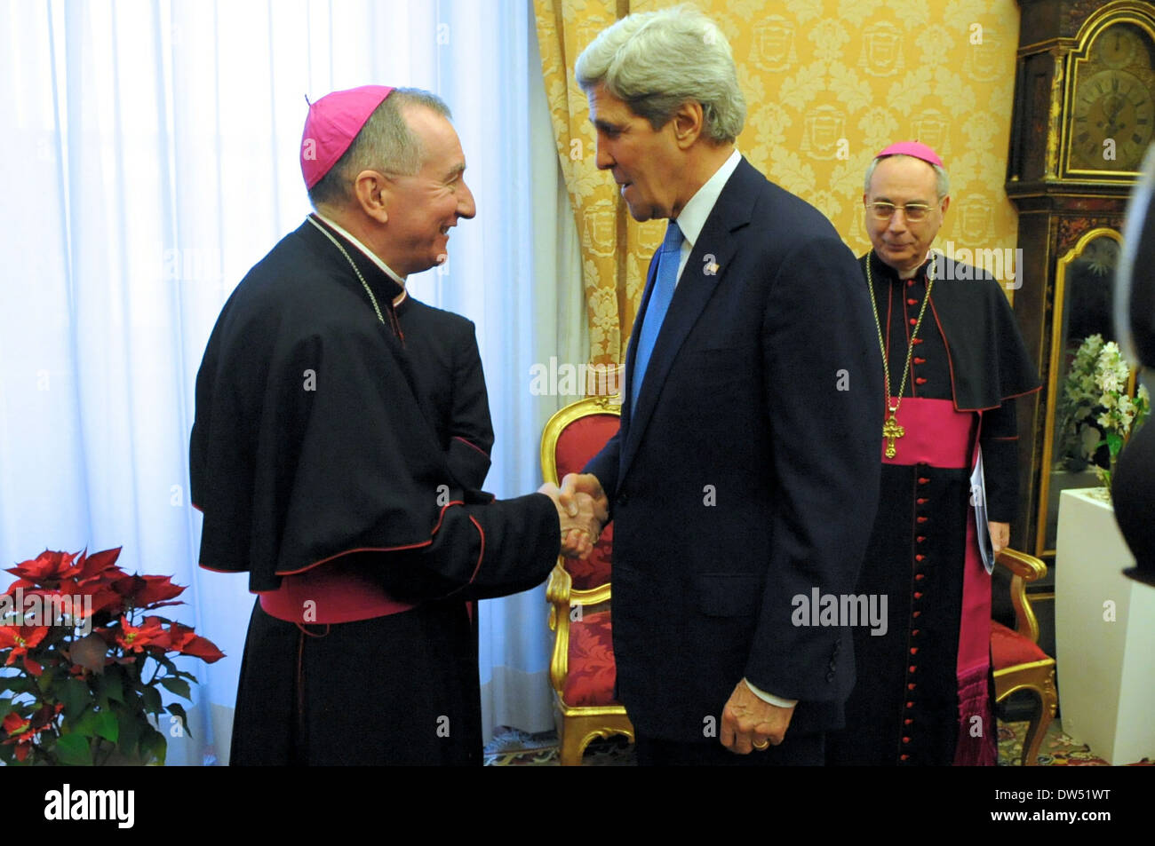 Secretary Kerry trifft sich mit vatikanischen Staatssekretär Parolin Stockfoto