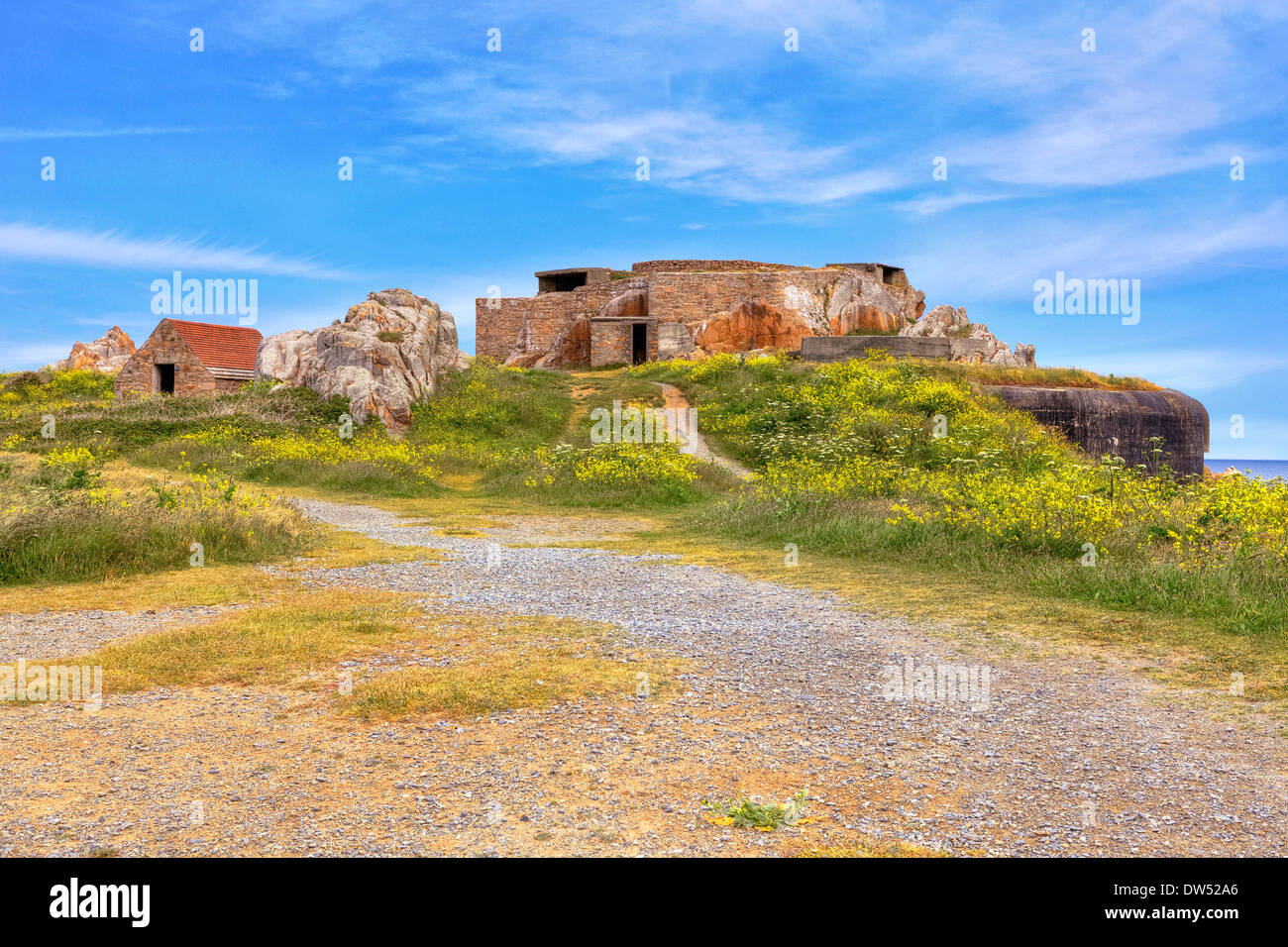 Grandes Rocques Fort Guernsey Stockfoto