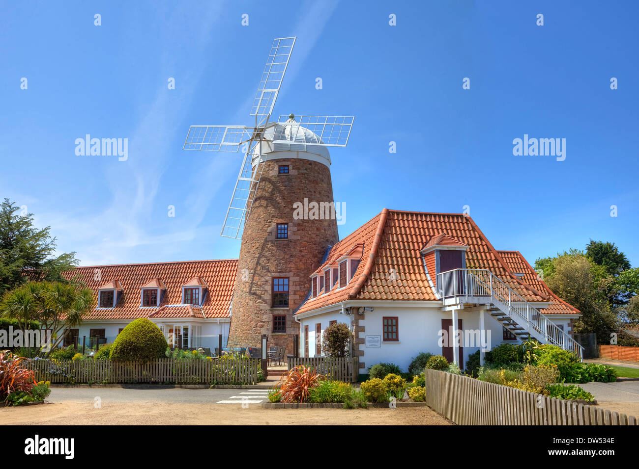 Windmühle St Peter Jersey Stockfoto