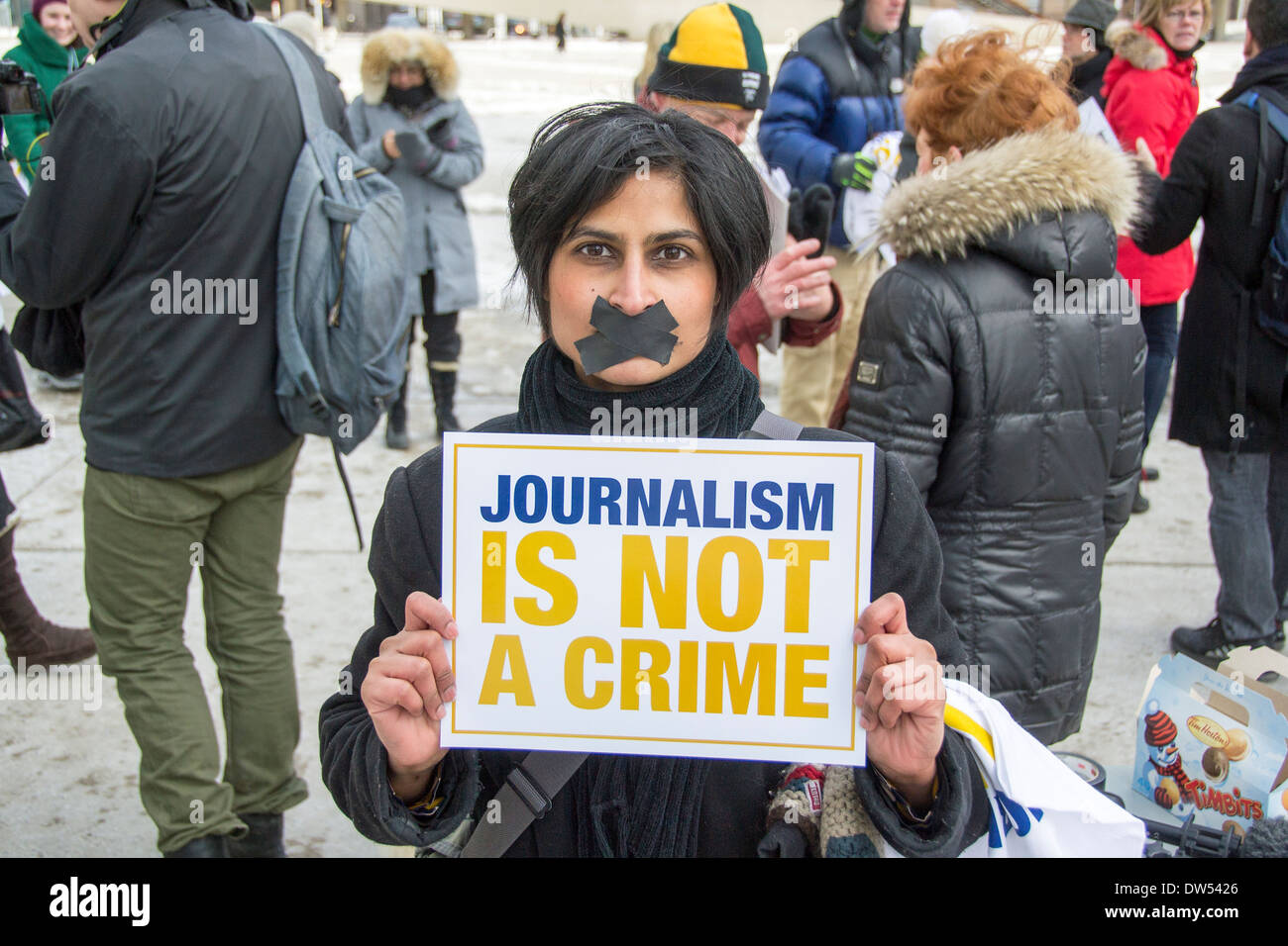 Journalismus ist kein Verbrechen - Global Day of Action - 27. Februar Stockfoto