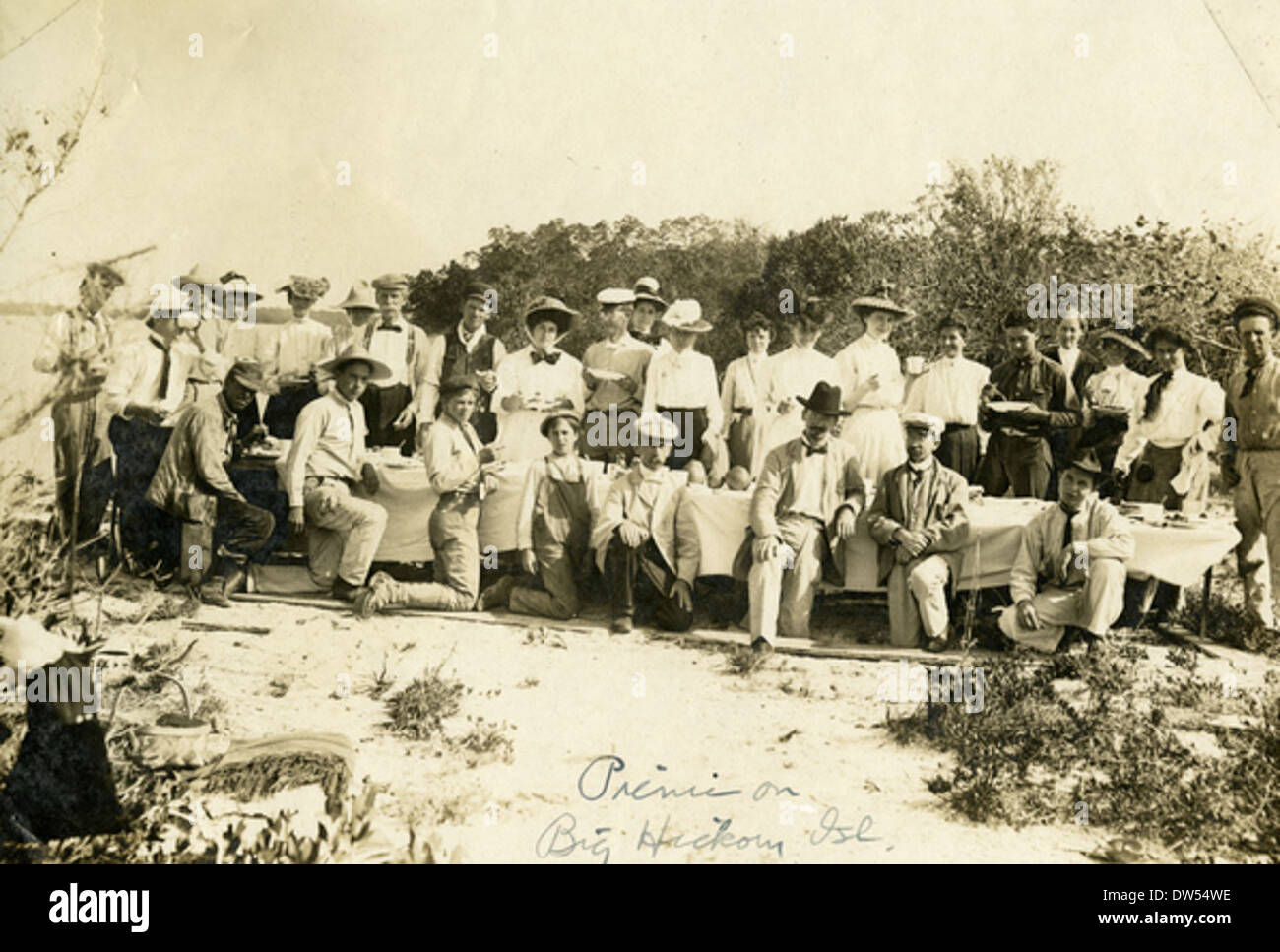 Koreshan Unity Picknick auf Big Hickory Island Stockfoto