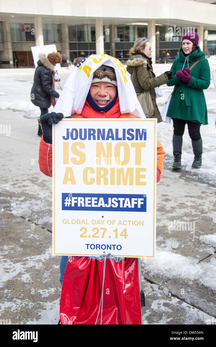 Journalismus ist kein Verbrechen - Global Day of Action - 27. Februar Stockfoto