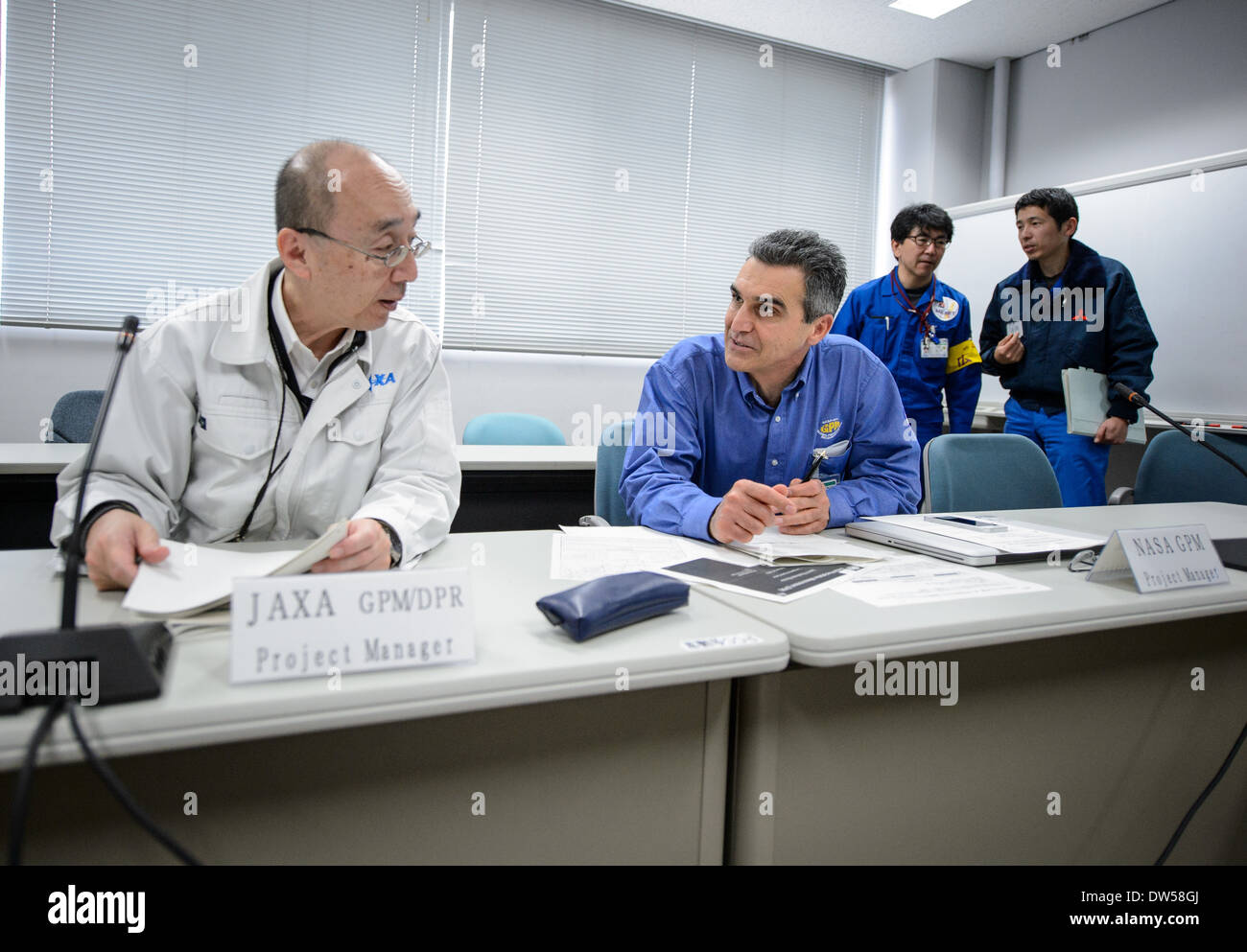 Die Global Precipitation Measurement (GPM) Mission, eine Zusammenarbeit mit der Japan Aerospace Exploration Agency (JAXA), verfolgt Niederschläge weltweit, um Wettervorhersagen und Klimastudien zu verbessern. Stockfoto
