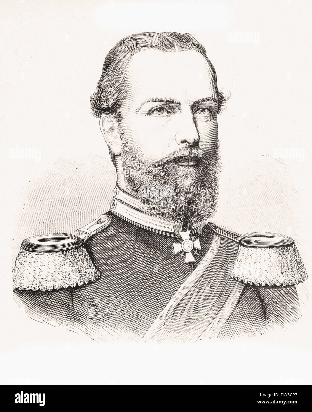 Porträt von Prinz Louis von Hessen - Gravur XIX Jahrhundert Stockfoto