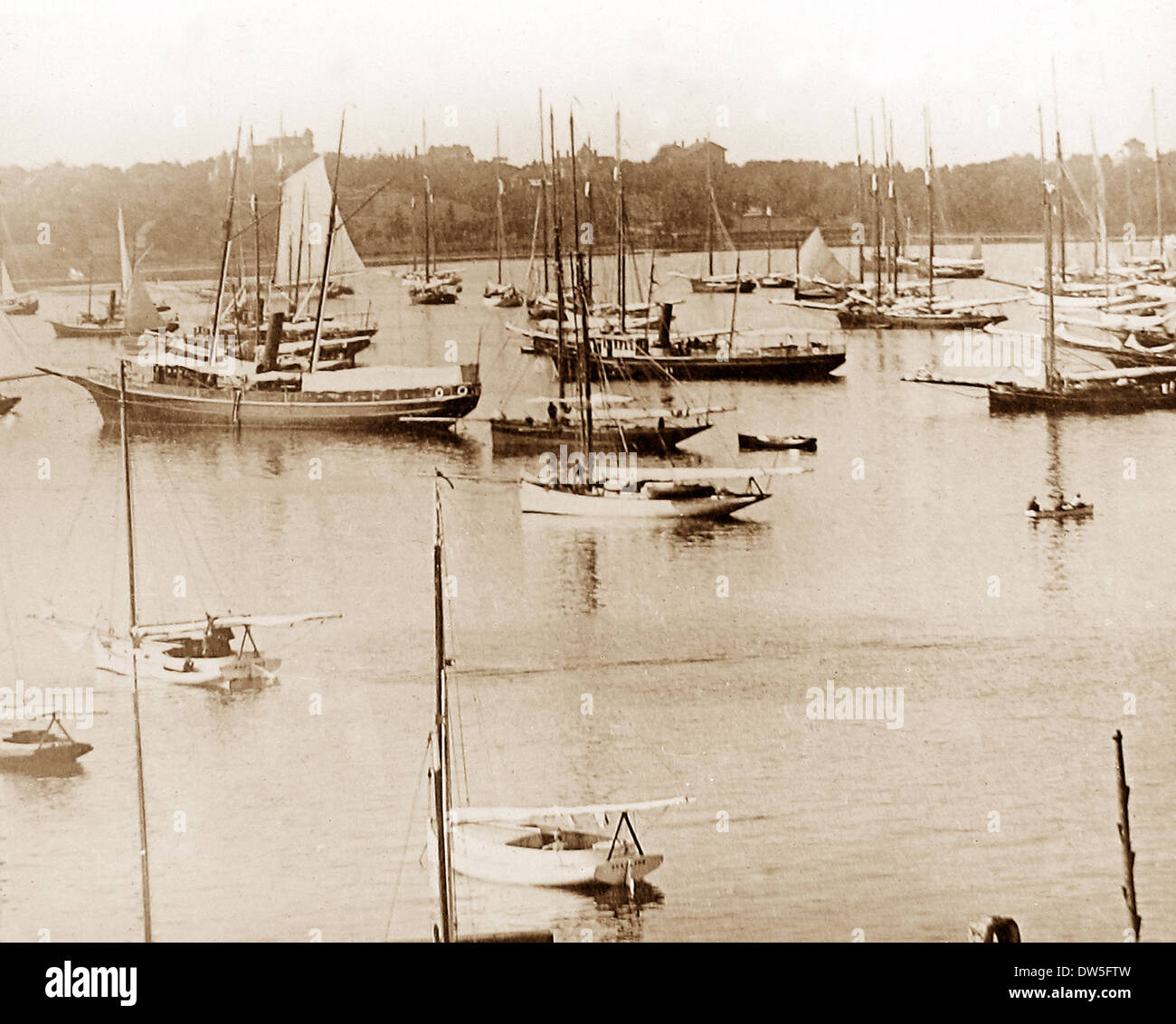 Newport Harbour USA vor 1900 Stockfoto