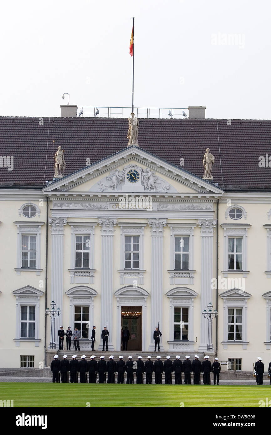 Das Schloss Bellevue, Deutschland Präsident offizielle Residenz, Berlin Stockfoto