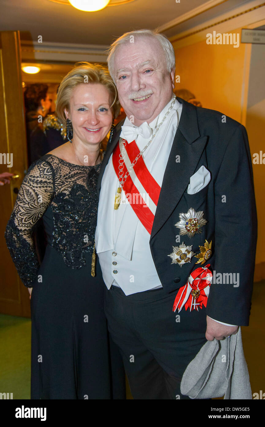 Wien, Österreich. 28. Februar 2014. Michael HÄUPL, Barbara HÖRNLEIN Wien Opernball2014 sozialen highlight der Ballsaison in Wien in der Wiener Staatsoper auf Donnerstag, 27. Februar 2014 in Wien - Österreich/Picture Alliance Credit: Dpa picture-Alliance/Alamy Live News Stockfoto