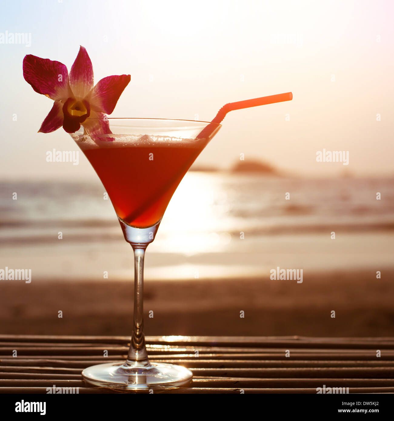 schöne Cocktail am Strand Stockfoto