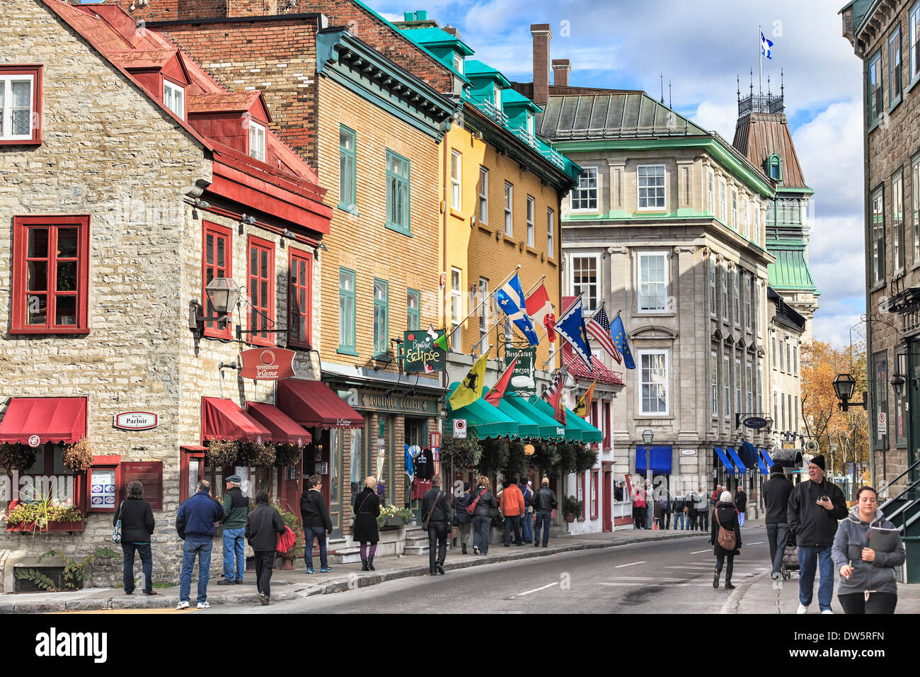 Rue Saint-Louis im Bereich "Oberstadt" des alten Quebec Stadt, Quebec, Kanada Stockfoto