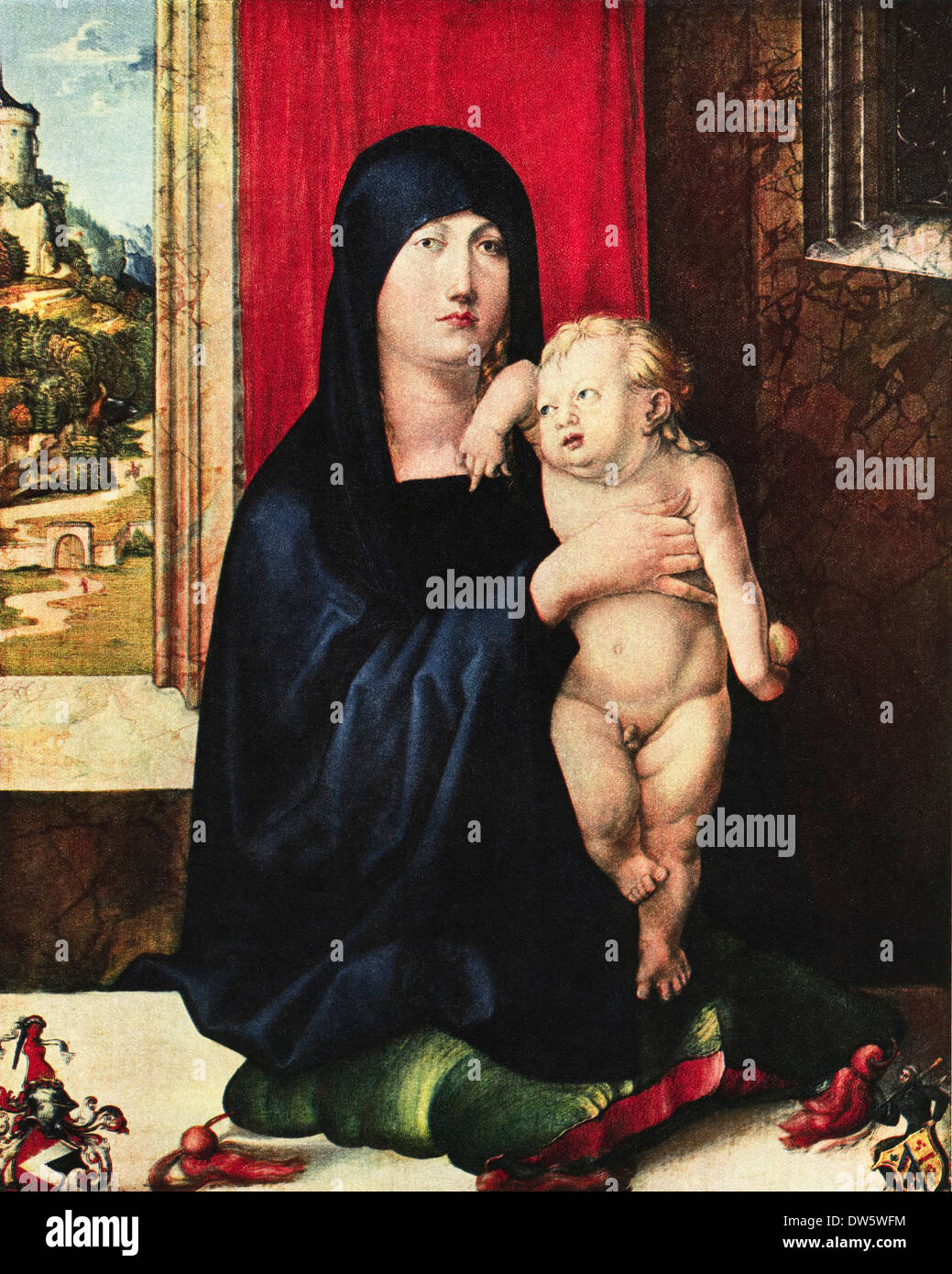 Die Jungfrau in halber Länge Öl auf Holz von Albrecht Dürer ca. 1498 deutsche Künstlerin 1471-1528 Stockfoto