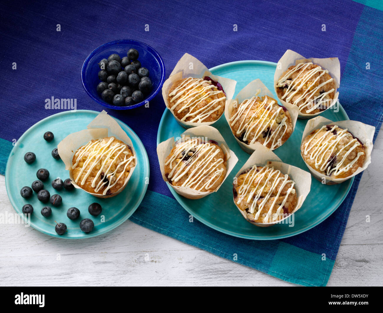 Blueberry weiße Chip Muffins amerikanischen Zuhause backen Stockfoto