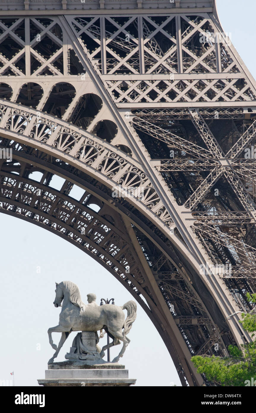 Detail des Eiffelturms, Paris Stockfoto