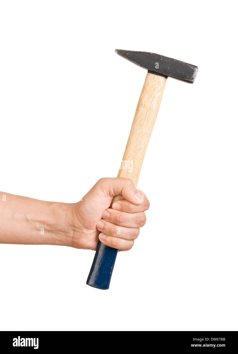 Mannes Hand Holding hammer Stockfoto