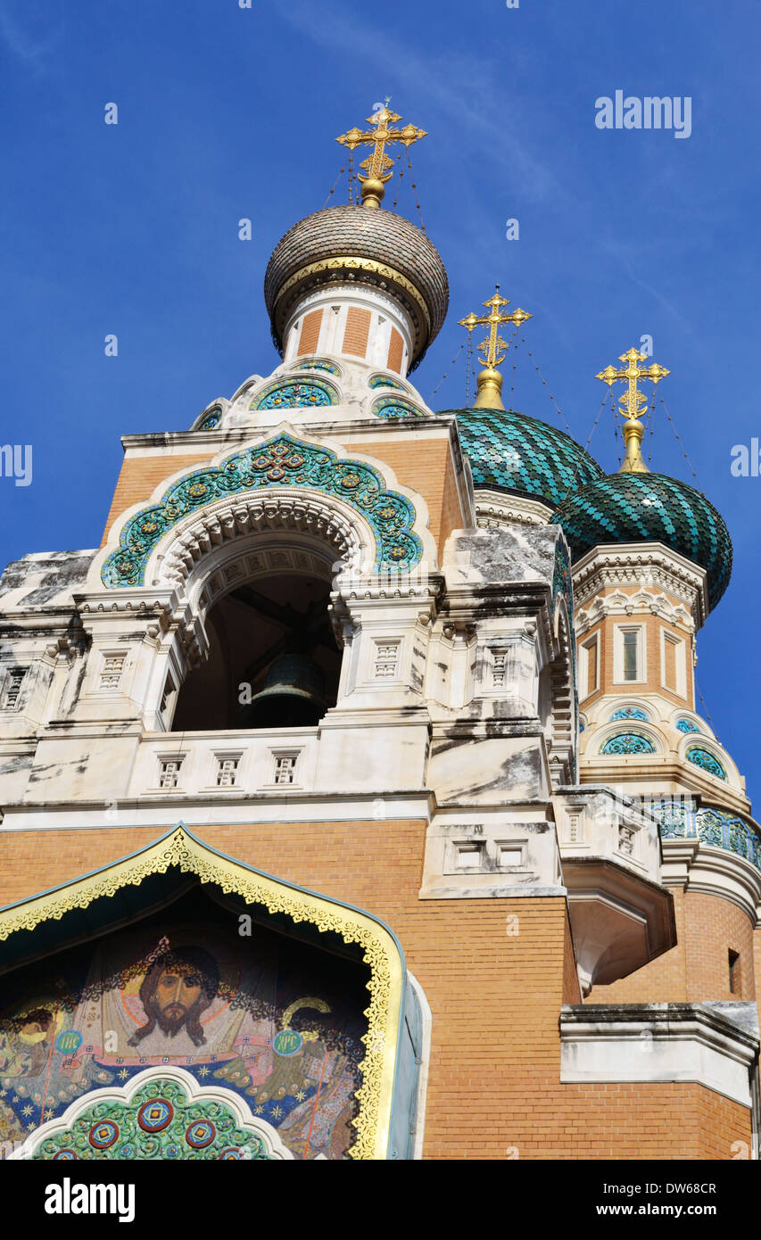 Russische Kirche in Nizza, Frankreich Stockfoto