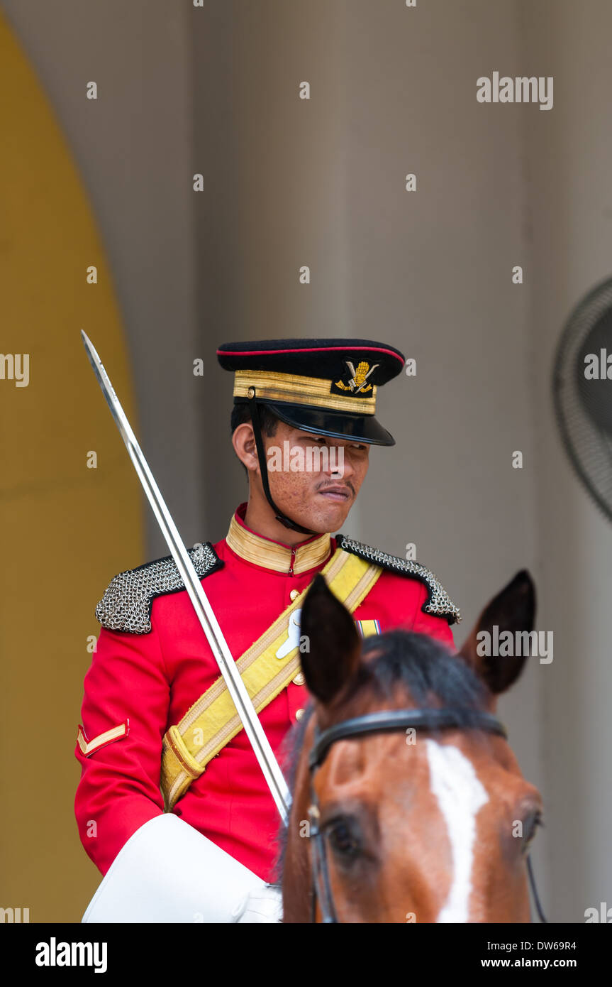 Königliche Garde im königlichen Palast in Kuala Lumpur, Malaysia. Stockfoto