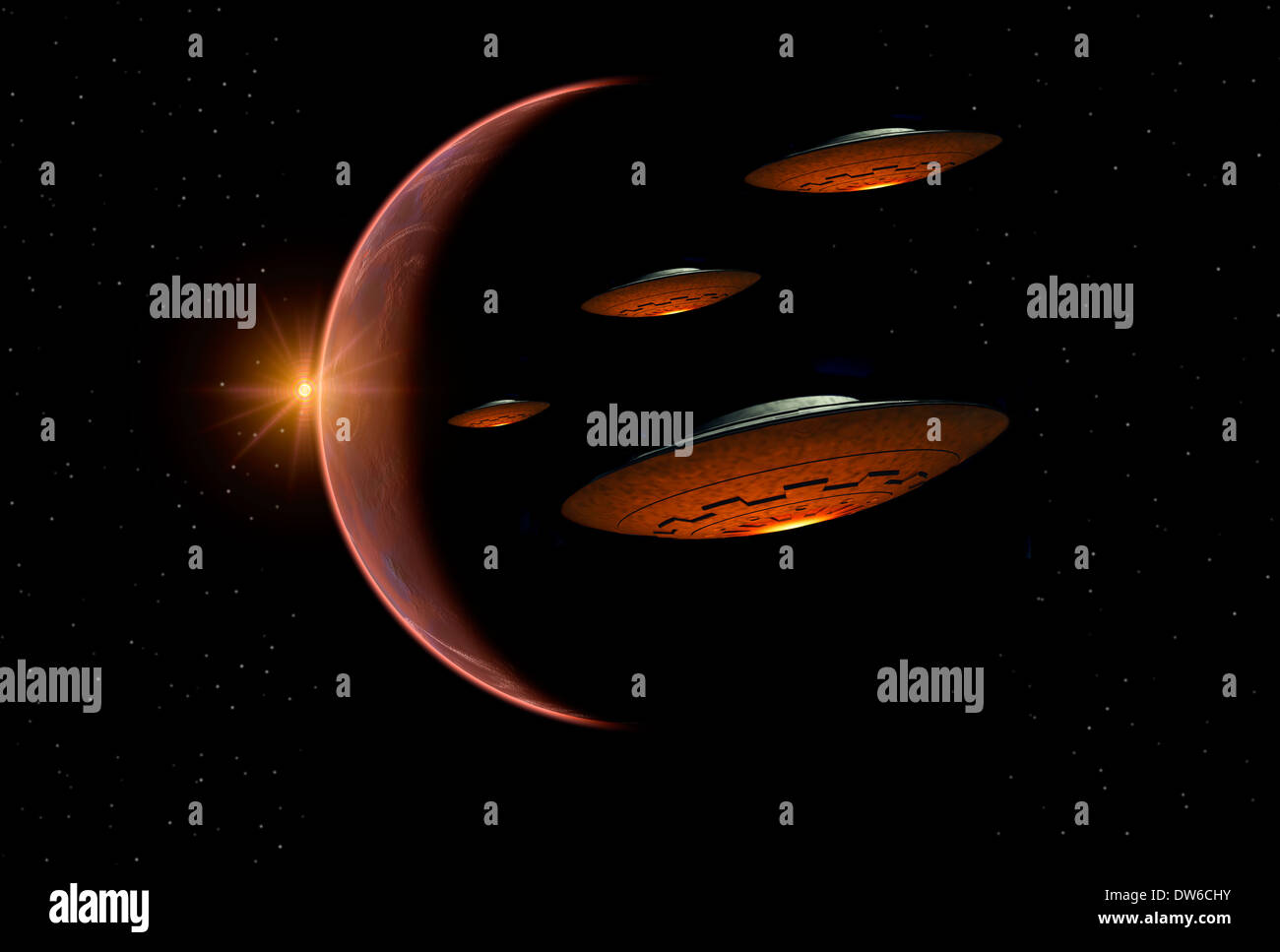 Evakuierung von Mars. Stockfoto