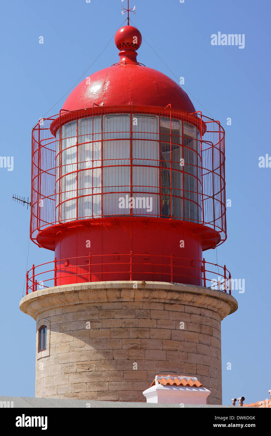 Leuchtturm Cabo de Sao Vicente Algarve Portugal Stockfoto