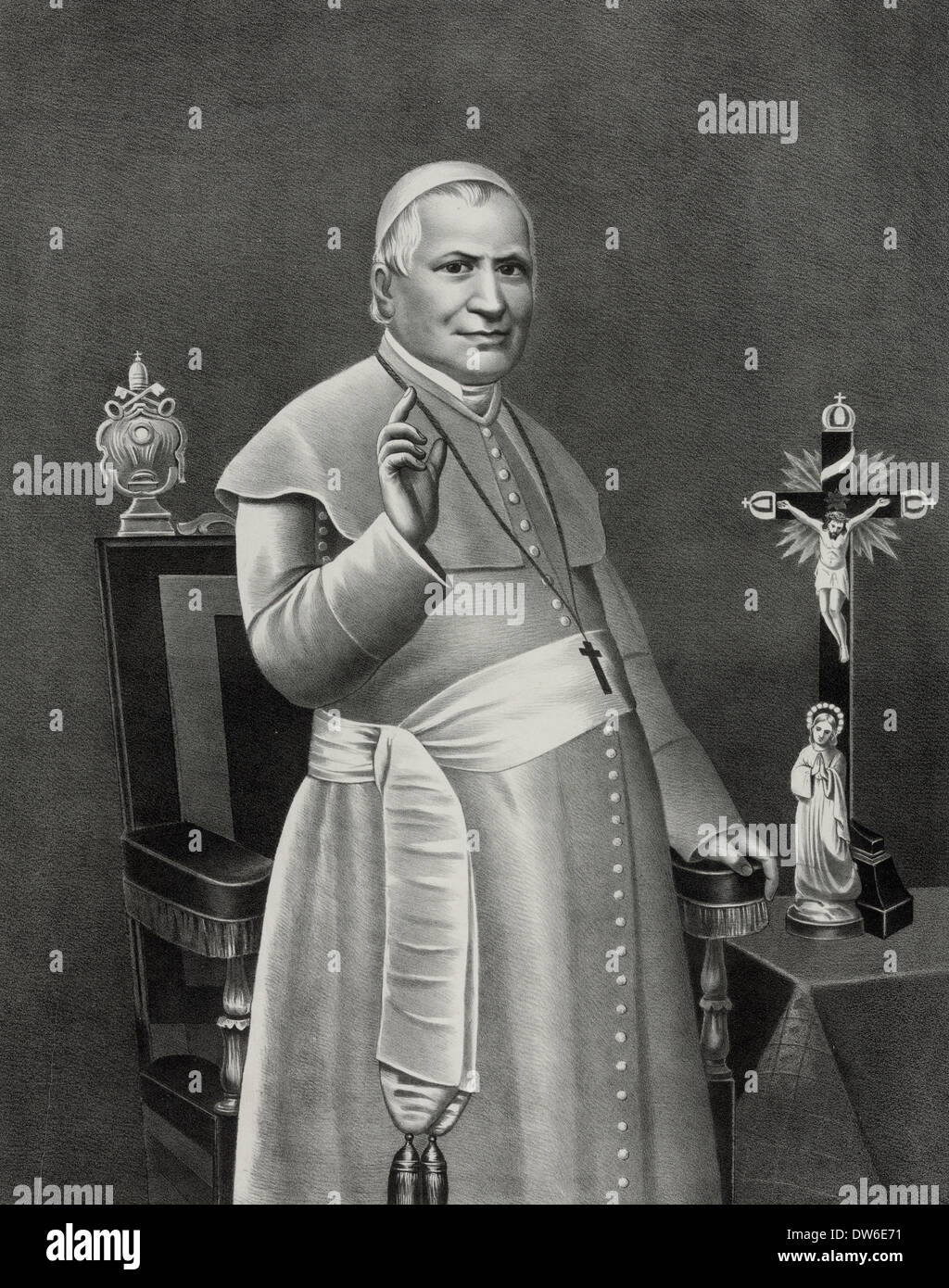 Papst Pius IX., um 1870 Stockfoto