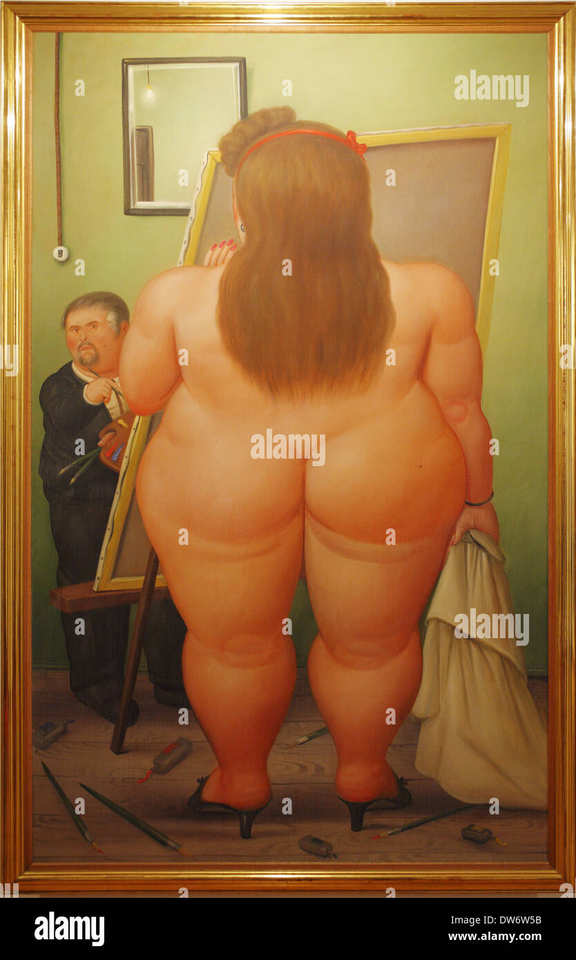 El Estudio (1984) von Fernando Botero, Botero Museum der Banco De La República, Bogotá, Kolumbien Stockfoto