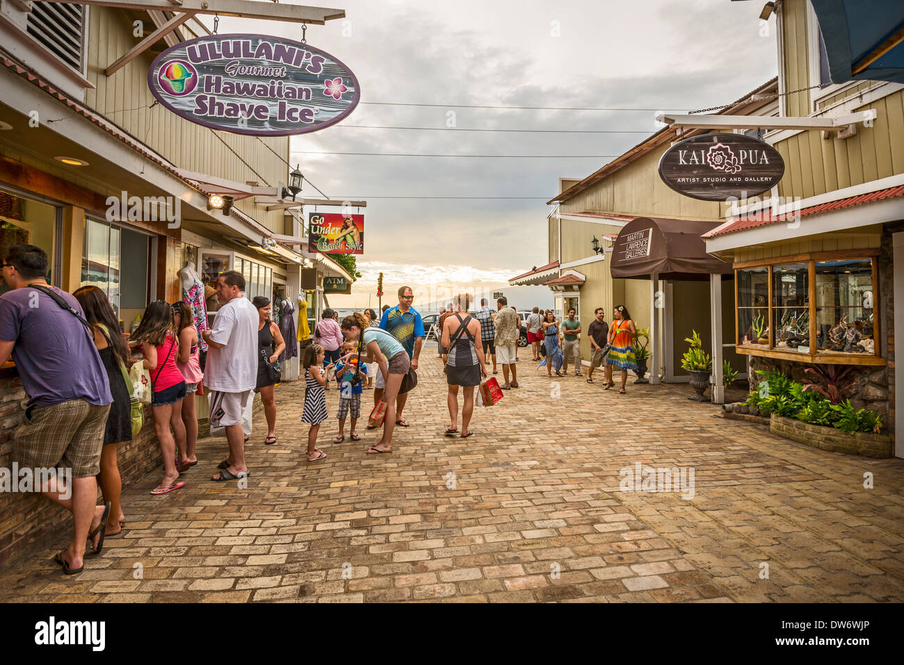 Der weltweit berühmte Stadt von Lahaina auf der hawaiianischen Insel Maui. Stockfoto